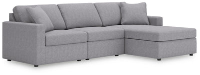 Modmax 3-Piece RAF Chaise Sectional in Granite Performance Fabric and Next-Gen Nuvella