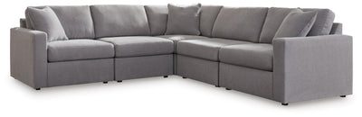 Modmax 5-Pc Sectional in Granite Performance Fabric and Next-Gen Nuvella