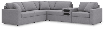 Modmax 6-Piece Sectional w/ Audio Console in Granite Performance Fabric and Next-Gen Nuvella
