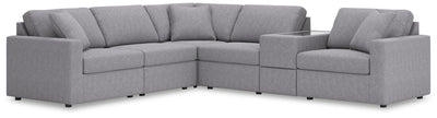 Modmax 6-Piece Sectional w/ Storage Console in Granite Performance Fabric and Next-Gen Nuvella