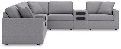 Modmax 8-Piece Sectional with Audio Consoles in Granite Performance Fabric and Next-Gen Nuvella