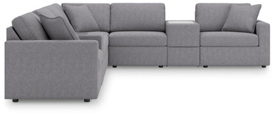 Modmax 8-Piece Sectional with Storage Consoles in Granite Performance Fabric and Next-Gen Nuvella