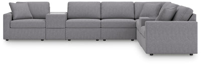Modmax 8-Piece Sectional with Storage Consoles in Granite Performance Fabric and Next-Gen Nuvella