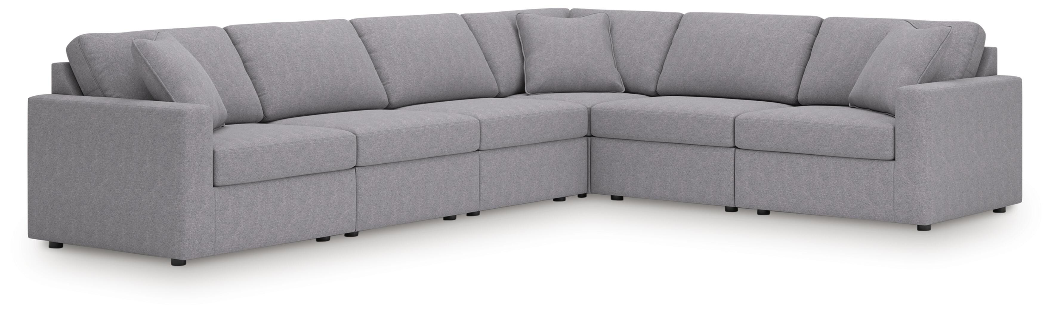 Modmax 6-Piece Sectional in Granite Performance Fabric and Next-Gen Nuvella