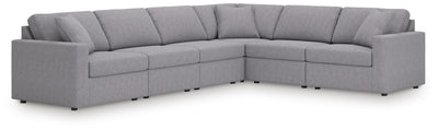 Modmax 6-Piece Sectional in Granite Performance Fabric and Next-Gen Nuvella