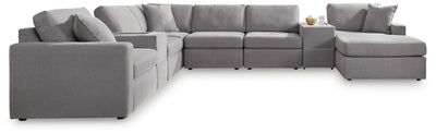 Modmax 8-Piece RAF Chaise Sectional and Storage Consoles in Granite Performance Fabric and Next-Gen Nuvella