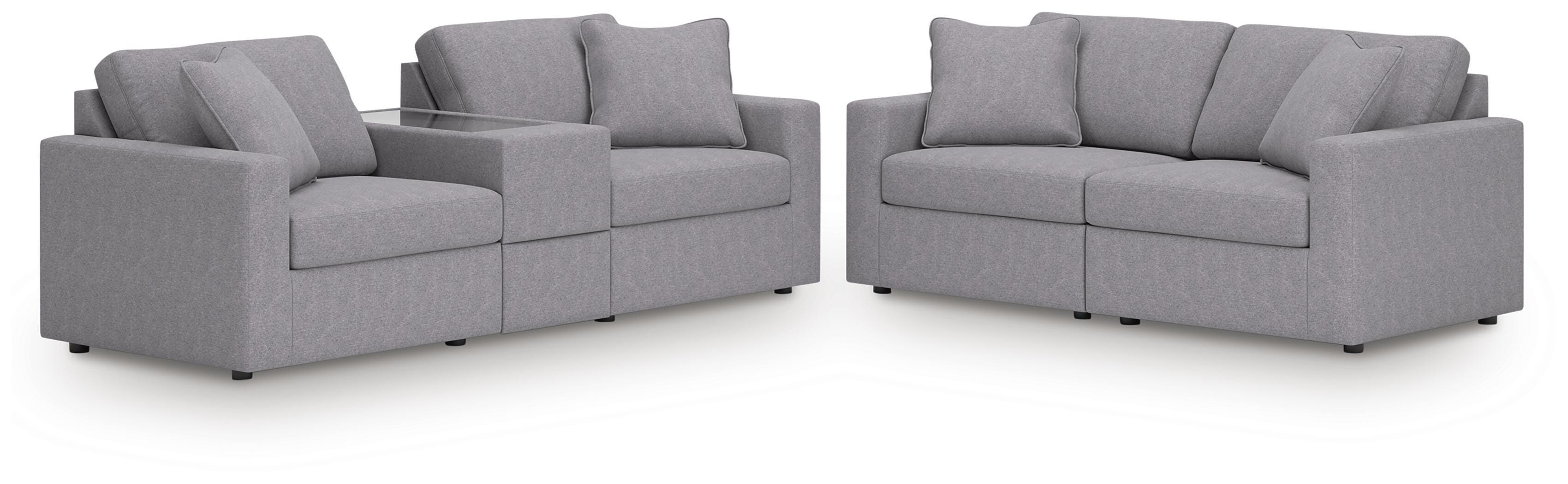 Modmax 3-Piece Sectional Sofa and 2-Piece Sectional Loveseat in Granite