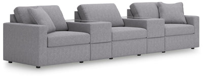 Modmax 5-Piece Sectional with Storage Consoles in Granite Performance Fabric and Next-Gen Nuvella