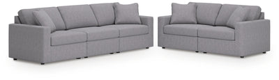 Modmax 3-Piece Sectional and 2-Piece Sectional Loveseat in Granite