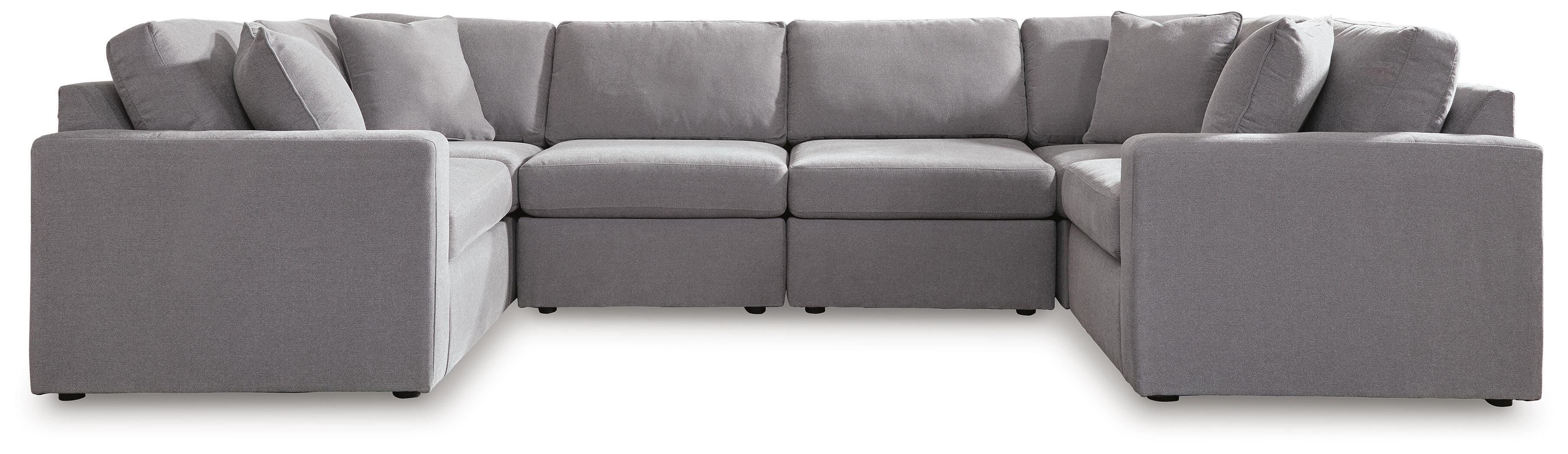Modmax 6-Pc Sectional in Granite Performance Fabric and Next-Gen Nuvella