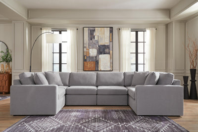 Modmax 6-Pc Sectional in Granite Performance Fabric and Next-Gen Nuvella