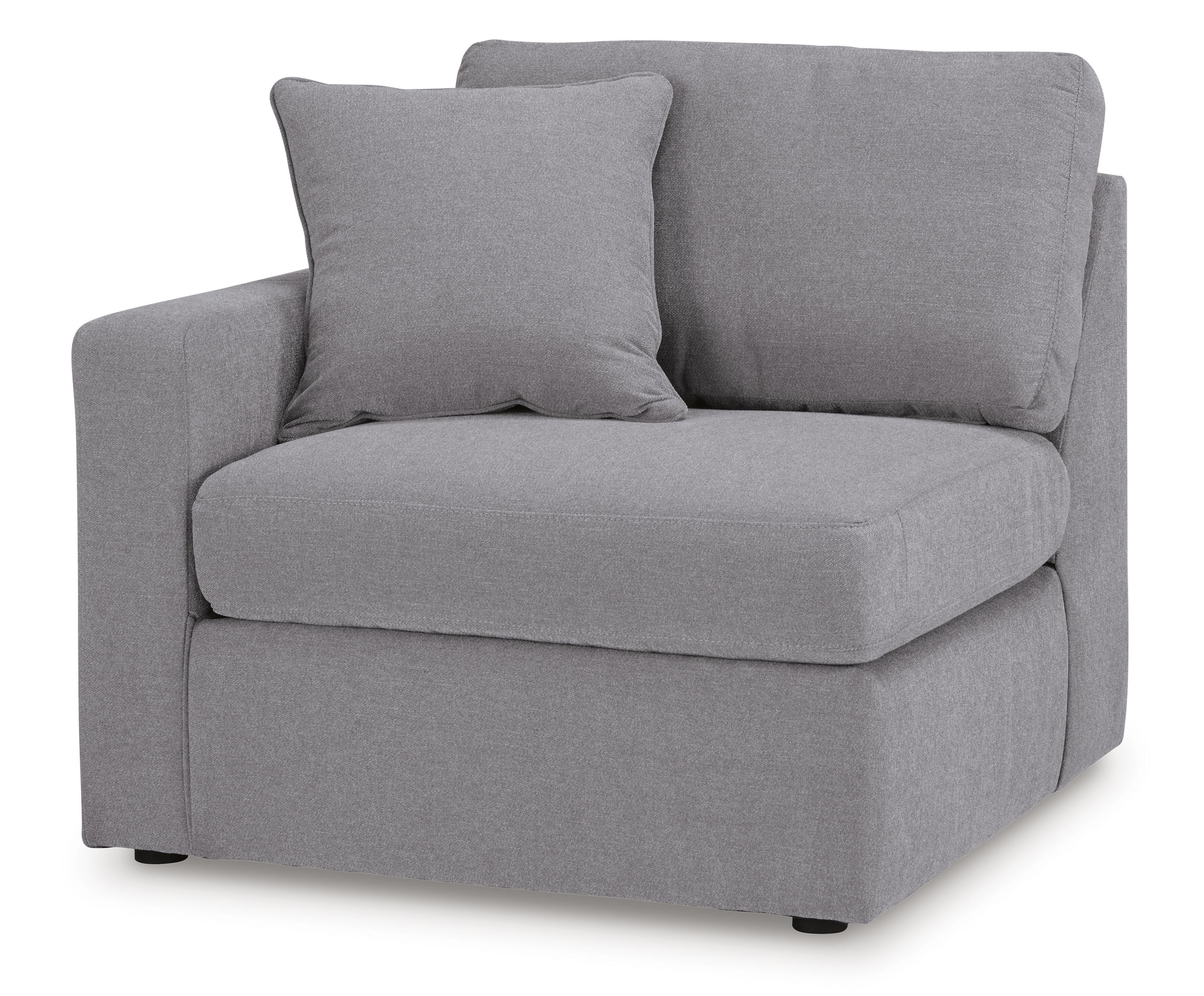 Modmax 4-Piece Sectional RAF Chaise in Granite Performance Fabric and Next-Gen Nuvella