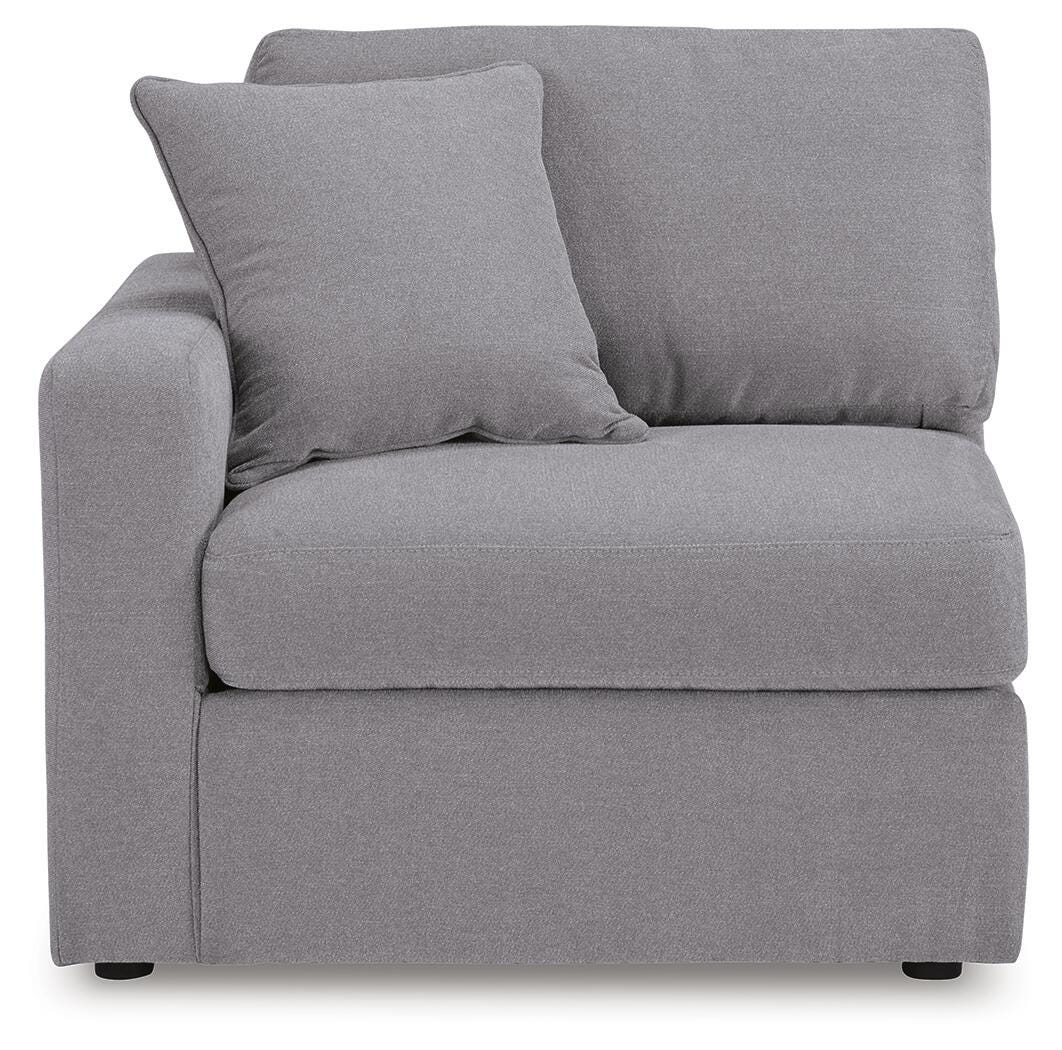 Modmax 4-Piece RAF Chaise Sectional and Storage Console in Granite Performance Fabric and Next-Gen Nuvella