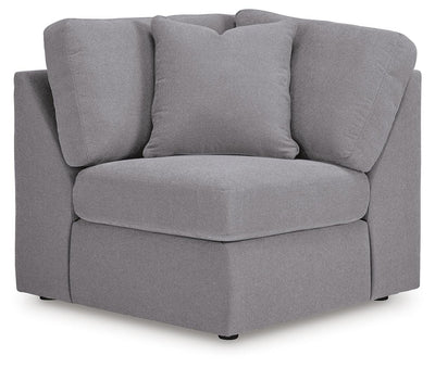 Modmax 6-Piece RAF Chaise Sectional and Storage Console in Granite Performance Fabric and Next-Gen Nuvella