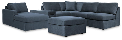 Modmax 6-Piece RAF Chaise Sectional and Ottoman in Ink