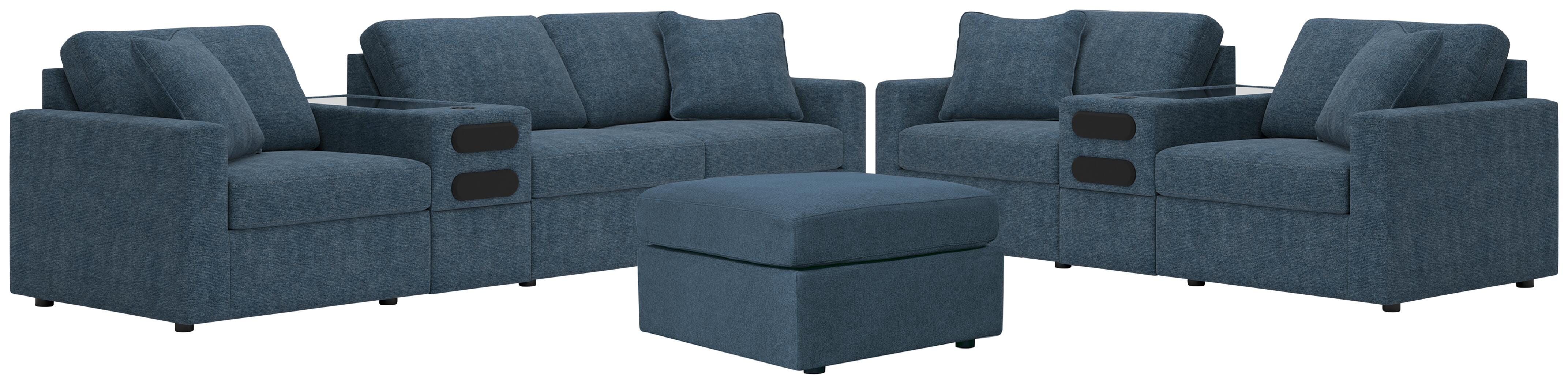Modmax 4-Piece Sectional Sofa, 3-Piece Sectional Loveseat and Ottoman in Ink