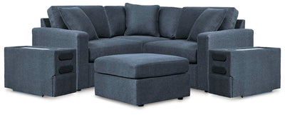 Modmax 5-Piece Sectional with Audio Console and Ottoman in Ink