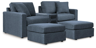 Modmax 3-Piece Sectional and 2 Ottomans in Ink