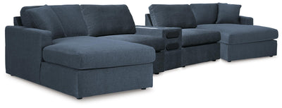 Modmax 5 Piece Sectional with Audio Console in Ink Performance Fabric and Next-Gen Nuvella