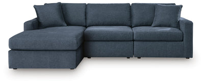 Modmax 3-Piece LAF Chaise Sectional in Ink Performance Fabric and Next-Gen Nuvella