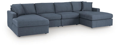 Modmax 4-Piece Double Chaise Sectional in Ink Performance Fabric and Next-Gen Nuvella