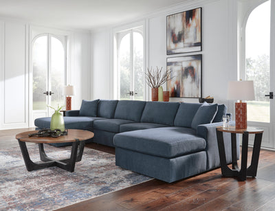 Modmax 4-Piece Double Chaise Sectional in Ink Performance Fabric and Next-Gen Nuvella