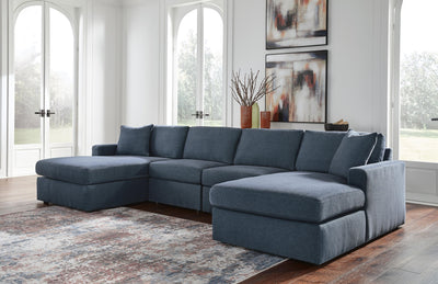 Modmax 4-Piece Double Chaise Sectional in Ink Performance Fabric and Next-Gen Nuvella