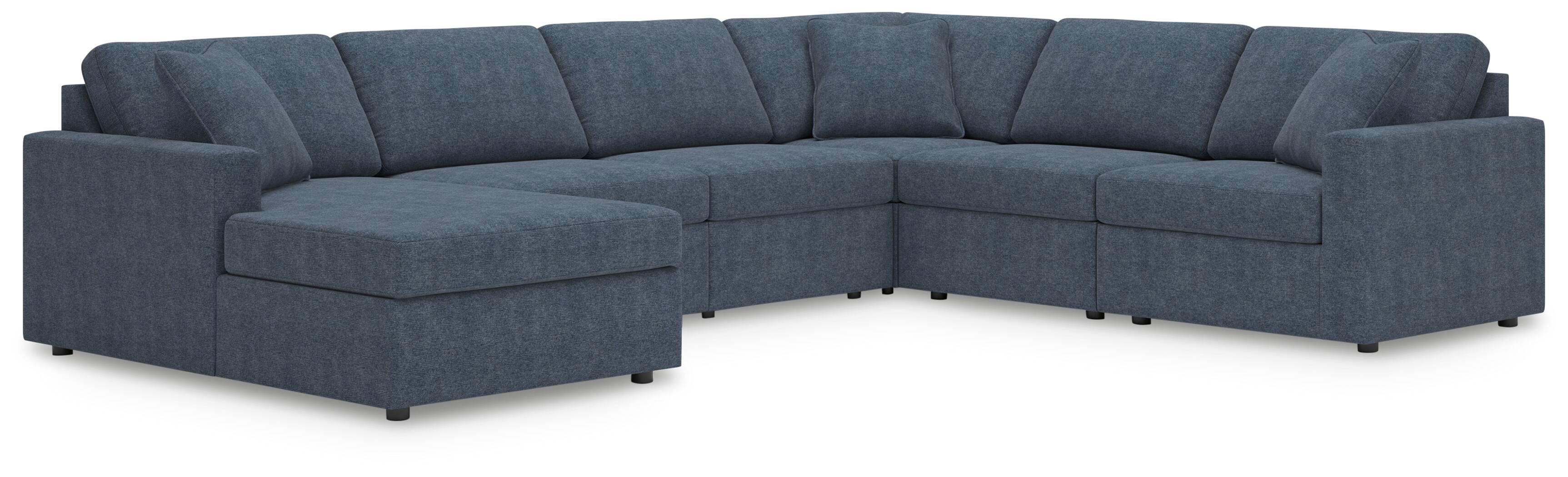 Modmax 6-Piece LAF Sectional in Ink Performance Fabric and Next-Gen Nuvella