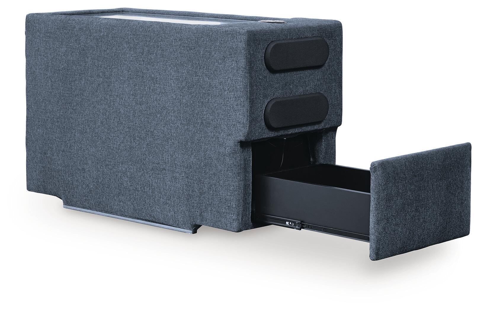 Modmax 8-Piece Sectional with Audio and Storage Consoles in Ink Performance Fabric and Next-Gen Nuvella