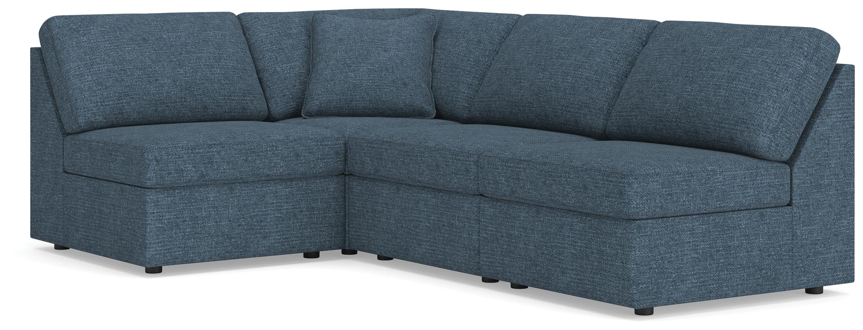 Modmax 4-Piece Sectional in Ink Performance Fabric and Next-Gen Nuvella