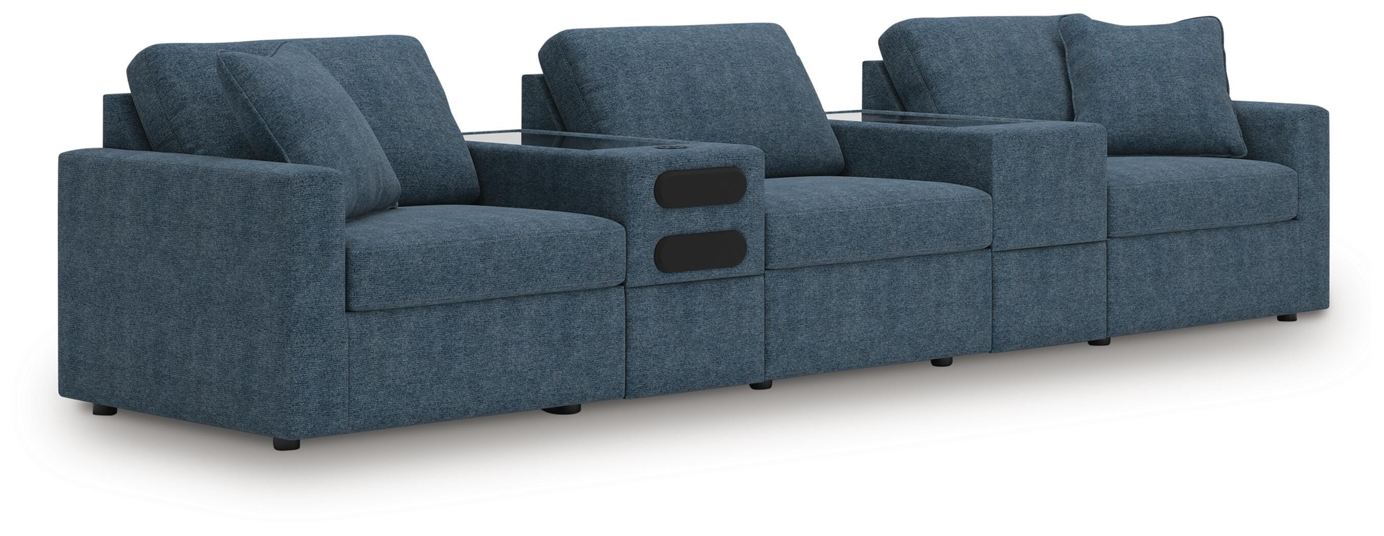 Modmax 5-Piece Sectional with Audio System in Ink Performance Fabric and Next-Gen Nuvella