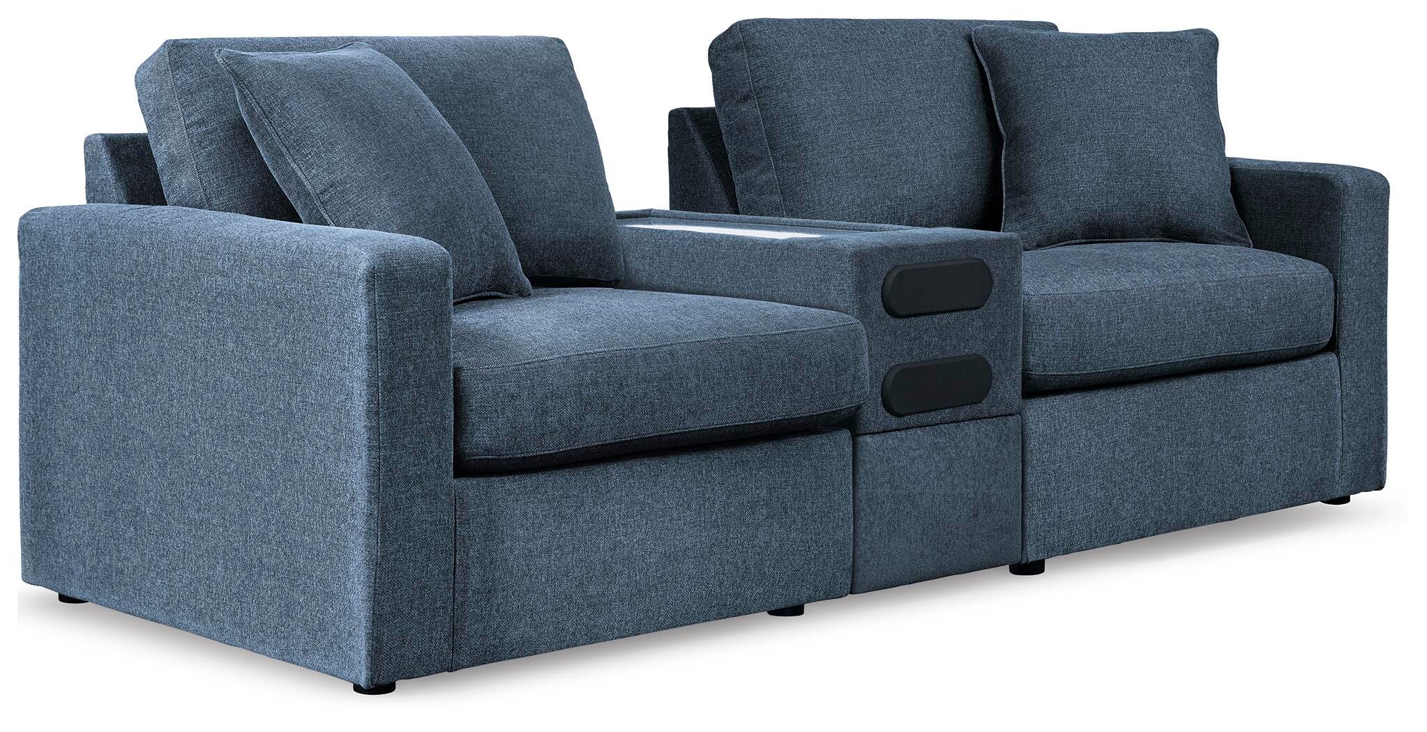 Modmax 3-Piece Sectional with Audio Console in Ink Performance Fabric and Next-Gen Nuvella