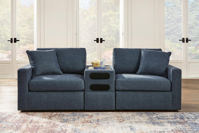 Modmax 3-Piece Sectional with Audio Console in Ink Performance Fabric and Next-Gen Nuvella