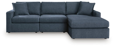 Modmax 3-Piece RAF Chaise Sectional in Ink Performance Fabric and Next-Gen Nuvella