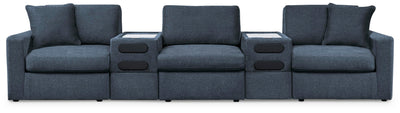 Modmax 5-Piece Sectional with Audio Consoles in Ink Performance Fabric and Next-Gen Nuvella