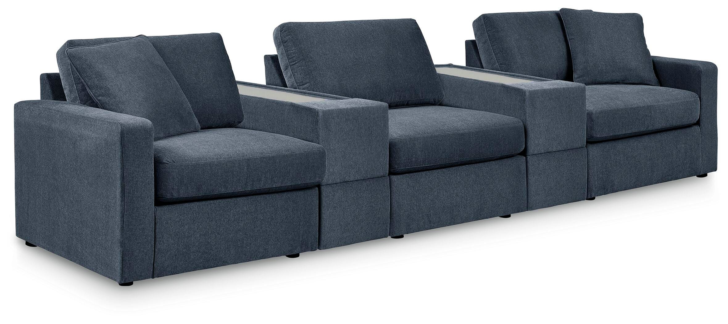 Modmax 5-Piece Sectional with Storage Consoles in Ink Performance Fabric and Next-Gen Nuvella