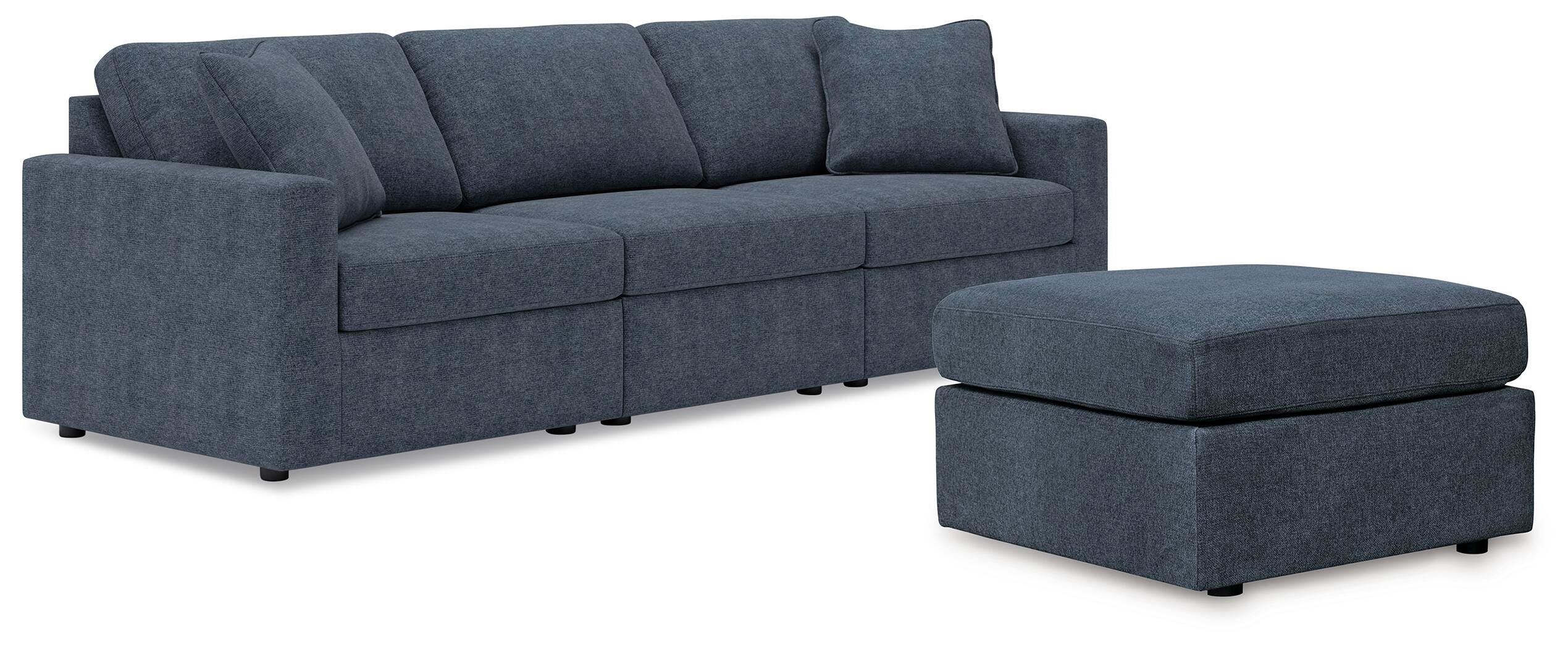 Modmax 3-Piece Sectional and Ottoman in Ink