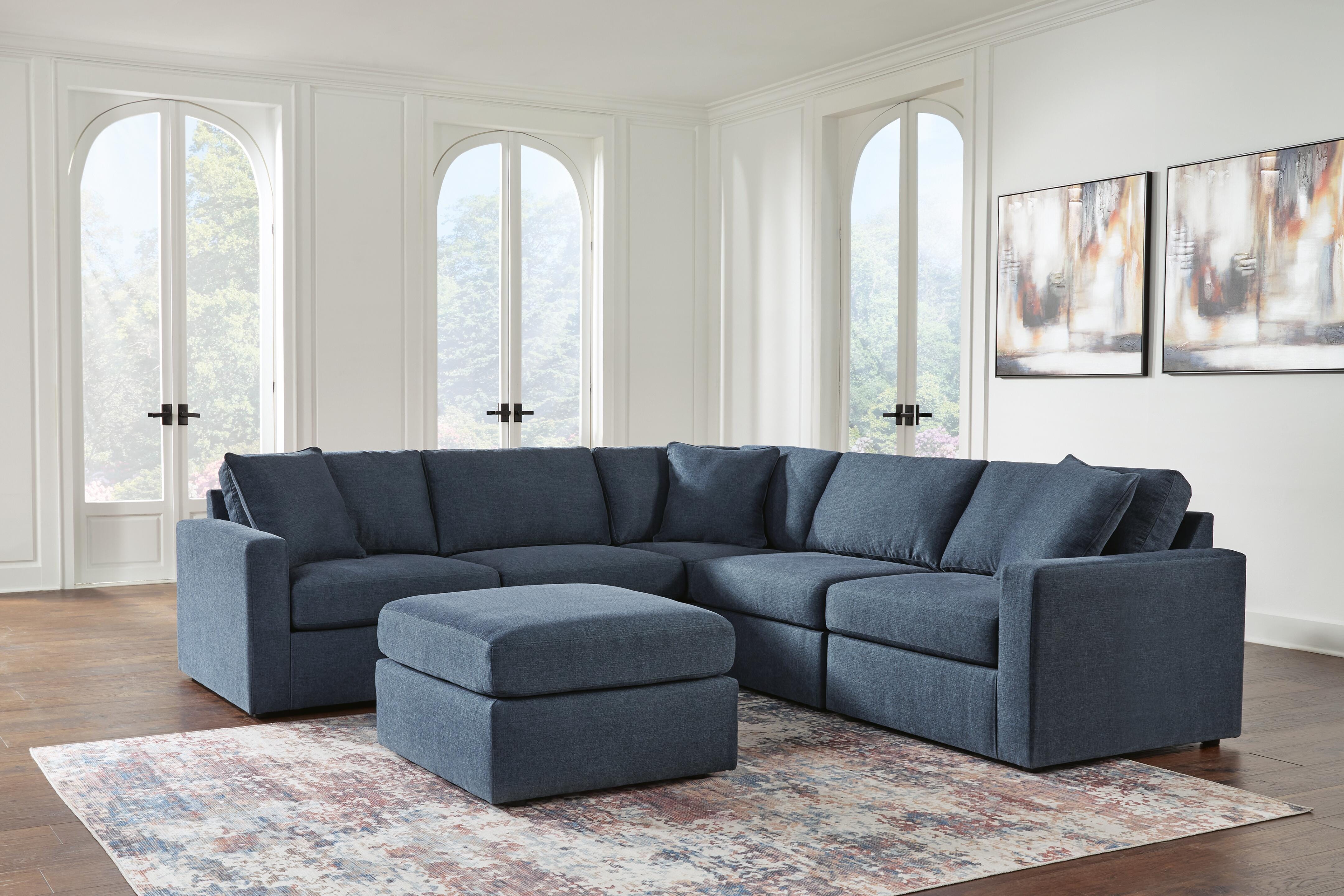 Modmax 5-Piece Sectional and Ottoman in Ink