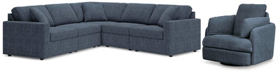 Modmax 5-Piece Sectional and Swivel Glider Recliner in Ink