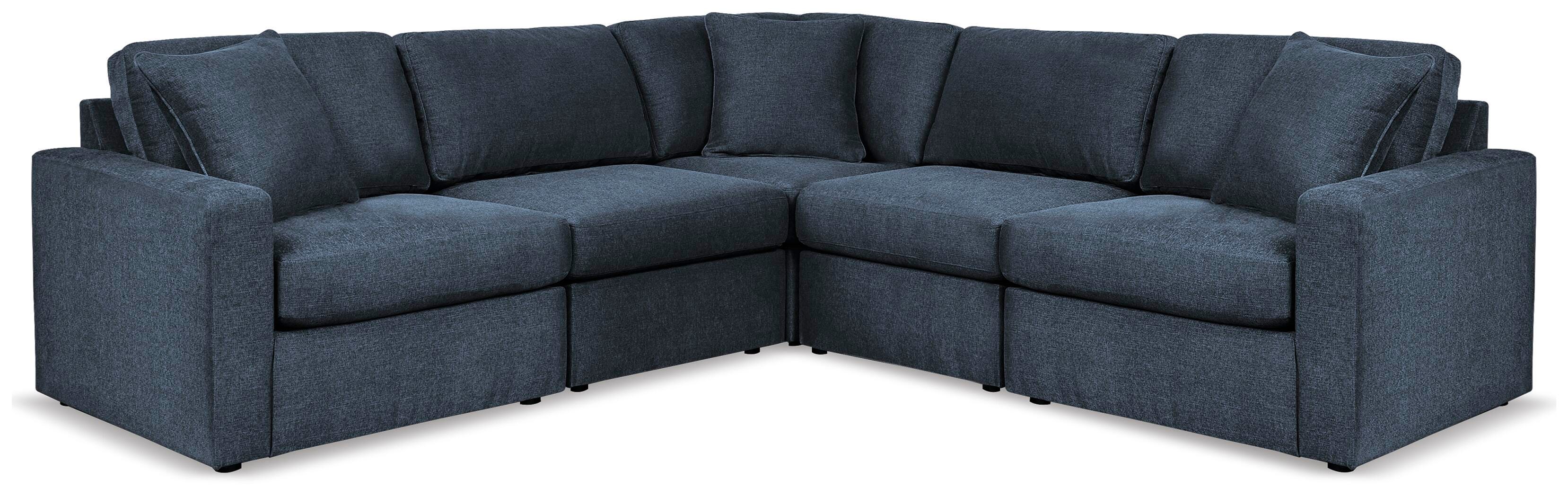 Modmax 5-Pc Sectional in Ink Performance Fabric and Next-Gen Nuvella