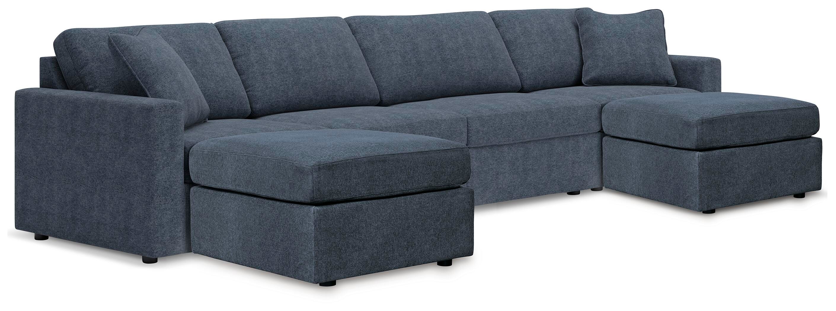 Modmax 4-Piece Sectional and 2 Ottomans in Ink
