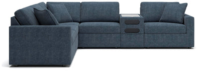 Modmax 6-Piece Sectional with Audio Console in Ink Performance Fabric and Next-Gen Nuvella
