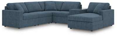 Modmax 6-Piece RAF Chaise Sectional in Ink Performance Fabric and Next-Gen Nuvella