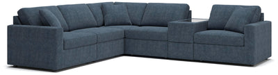 Modmax 6-Piece Sectional with Storage Console in Ink Performance Fabric and Next-Gen Nuvella