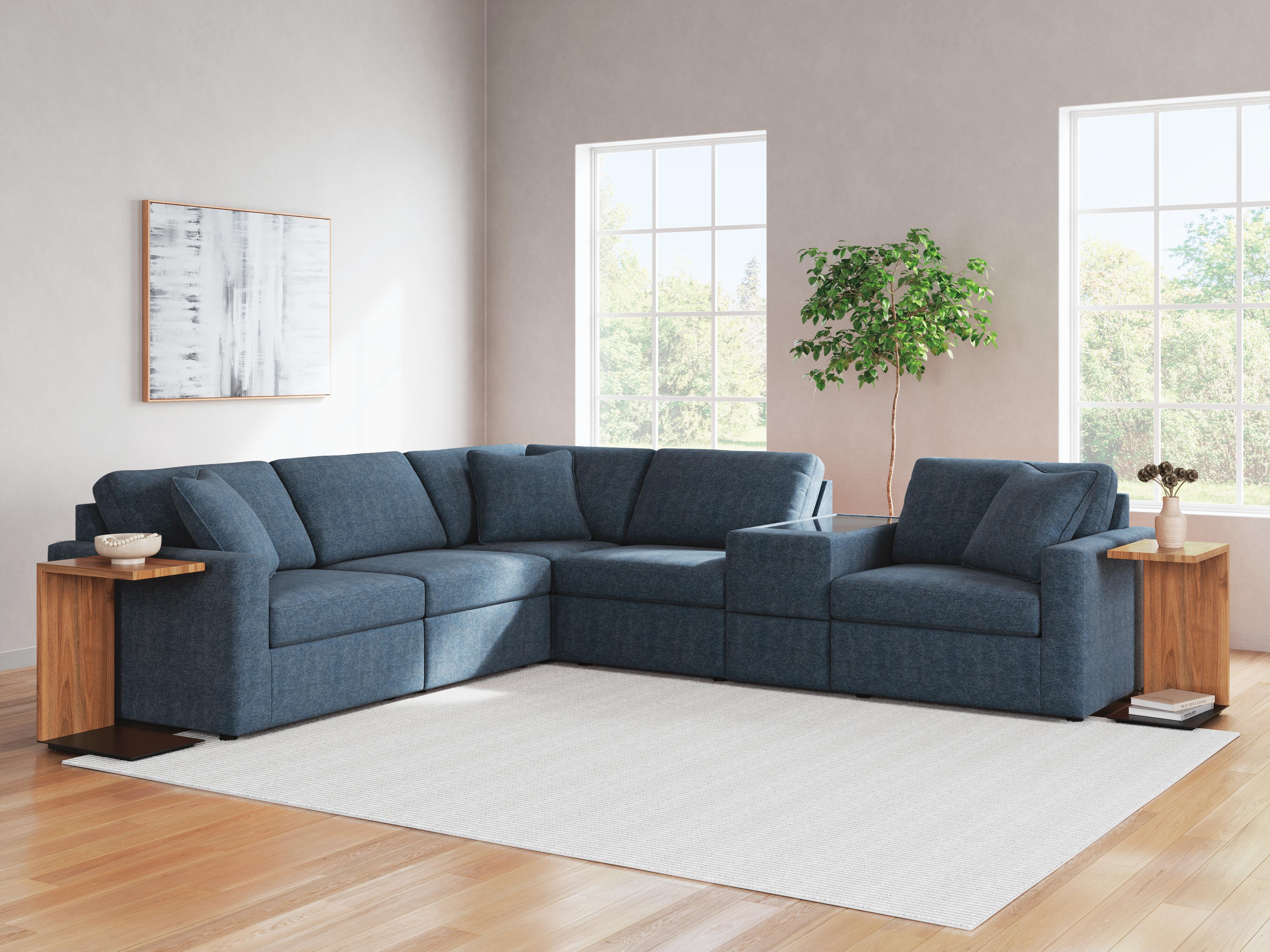 Modmax 6-Piece Sectional with Storage Console in Ink Performance Fabric and Next-Gen Nuvella