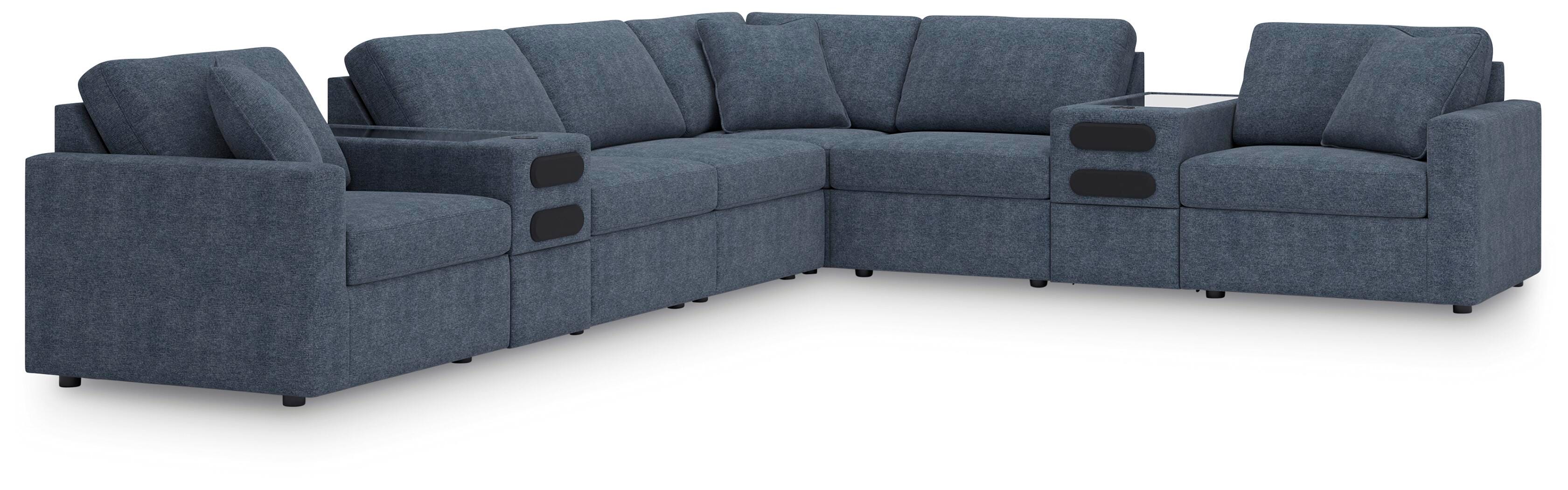 Modmax 8-Piece Sectional with Audio Consoles in Ink Performance Fabric and Next-Gen Nuvella