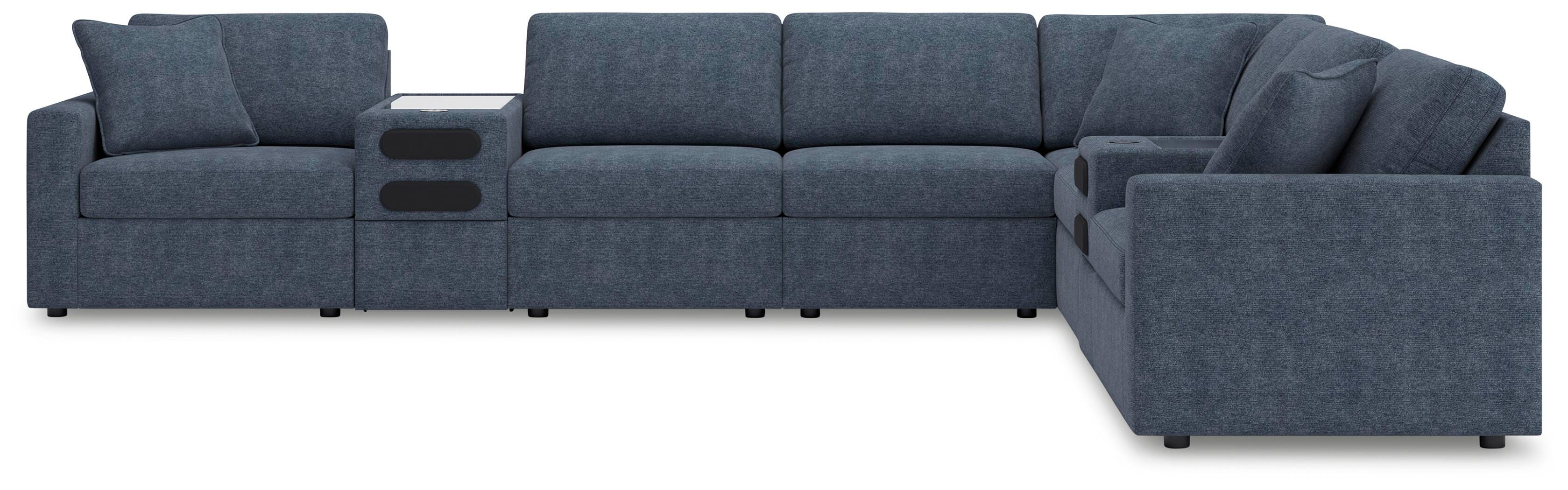 Modmax 8-Piece Sectional with Audio Consoles in Ink Performance Fabric and Next-Gen Nuvella