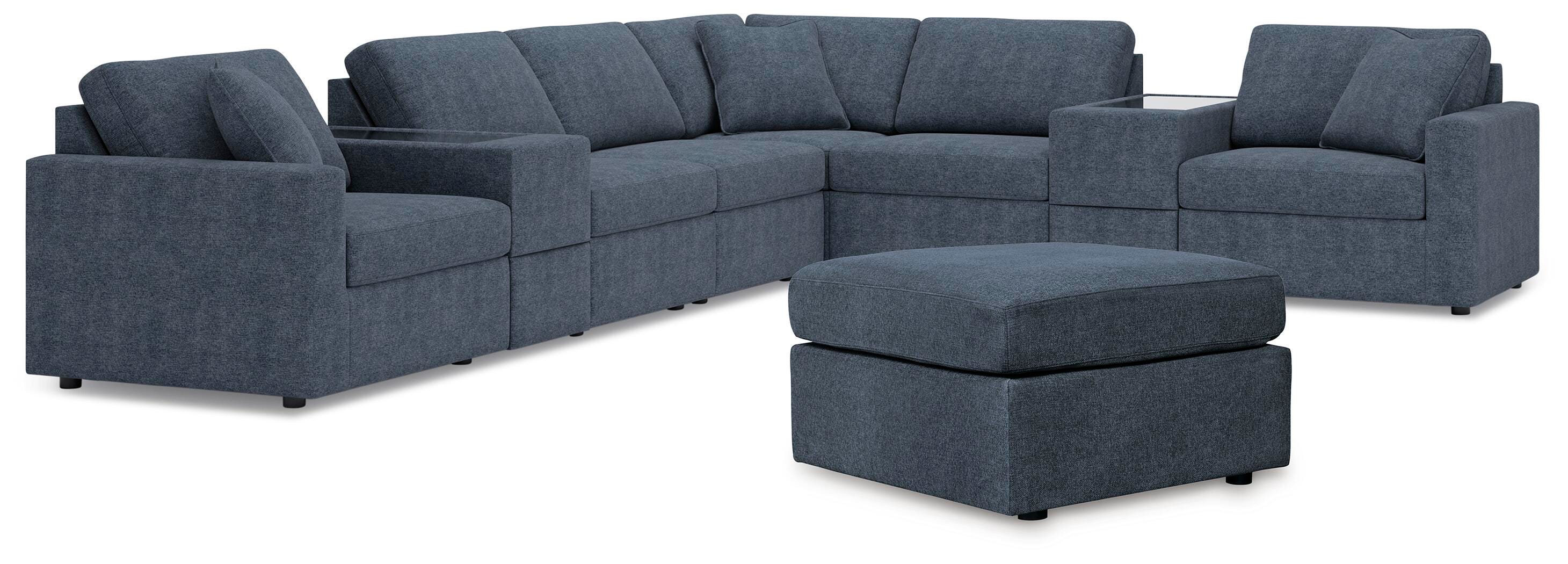 Modmax 8-Piece Sectional and Ottoman in Ink