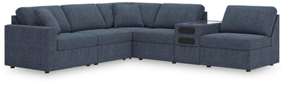 Modmax 6-Piece Sectional w/ Audio Console in Ink Performance Fabric and Next-Gen Nuvella
