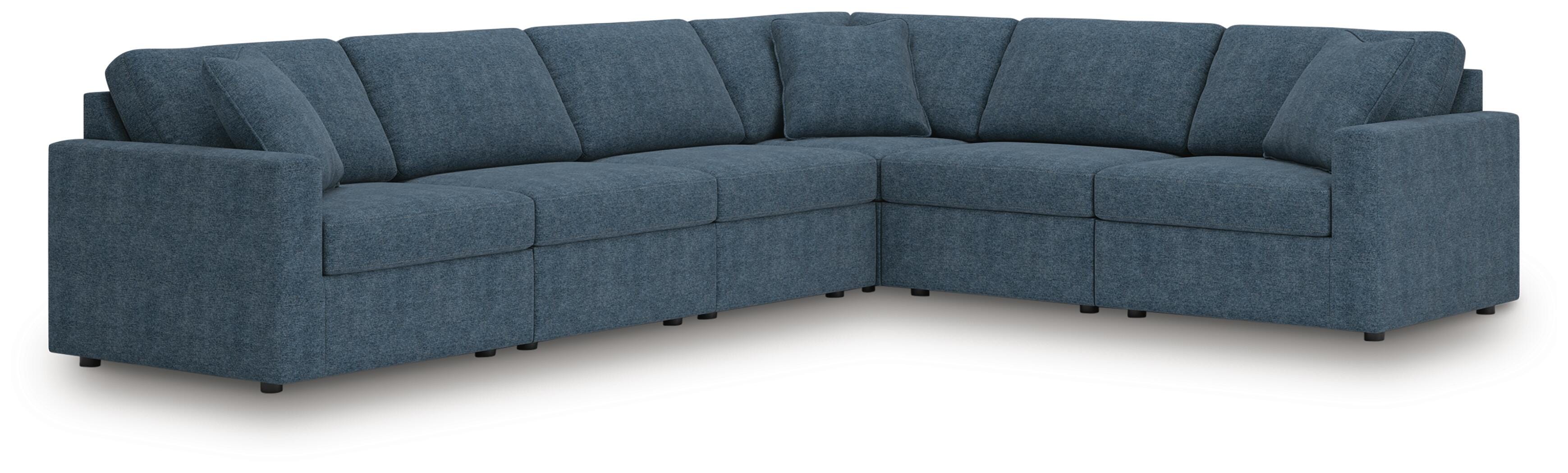 Modmax 6-Piece Sectional Sofa in Ink Performance Fabric and Next-Gen Nuvella